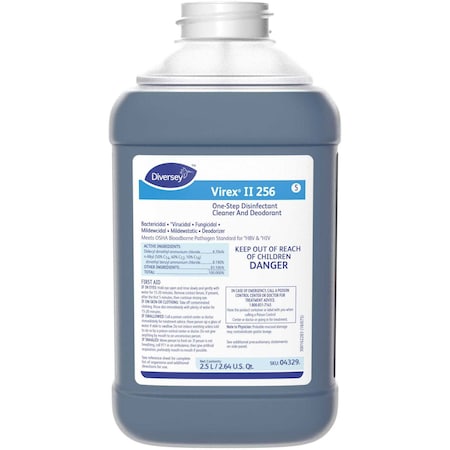 Disinfectant Cleaner, Concentrate, 2.5 Liter, Blue, PK 2